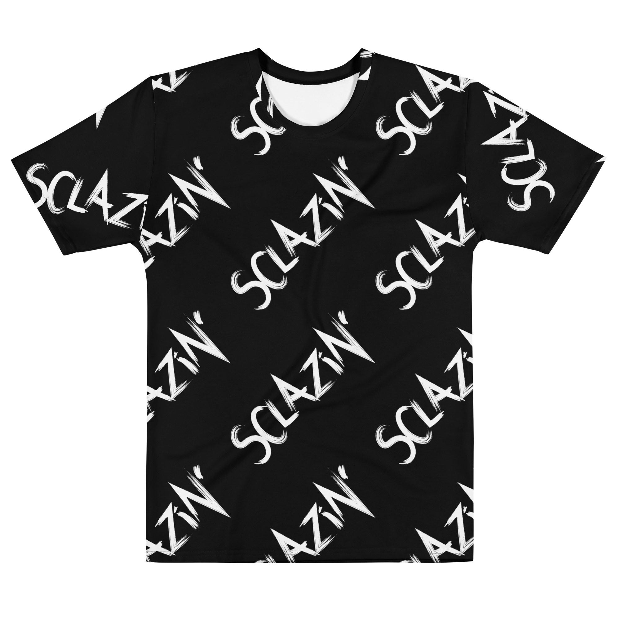 Sclazin' Logo Men’s cotton crew neck t-shirt - Black - Image 3
