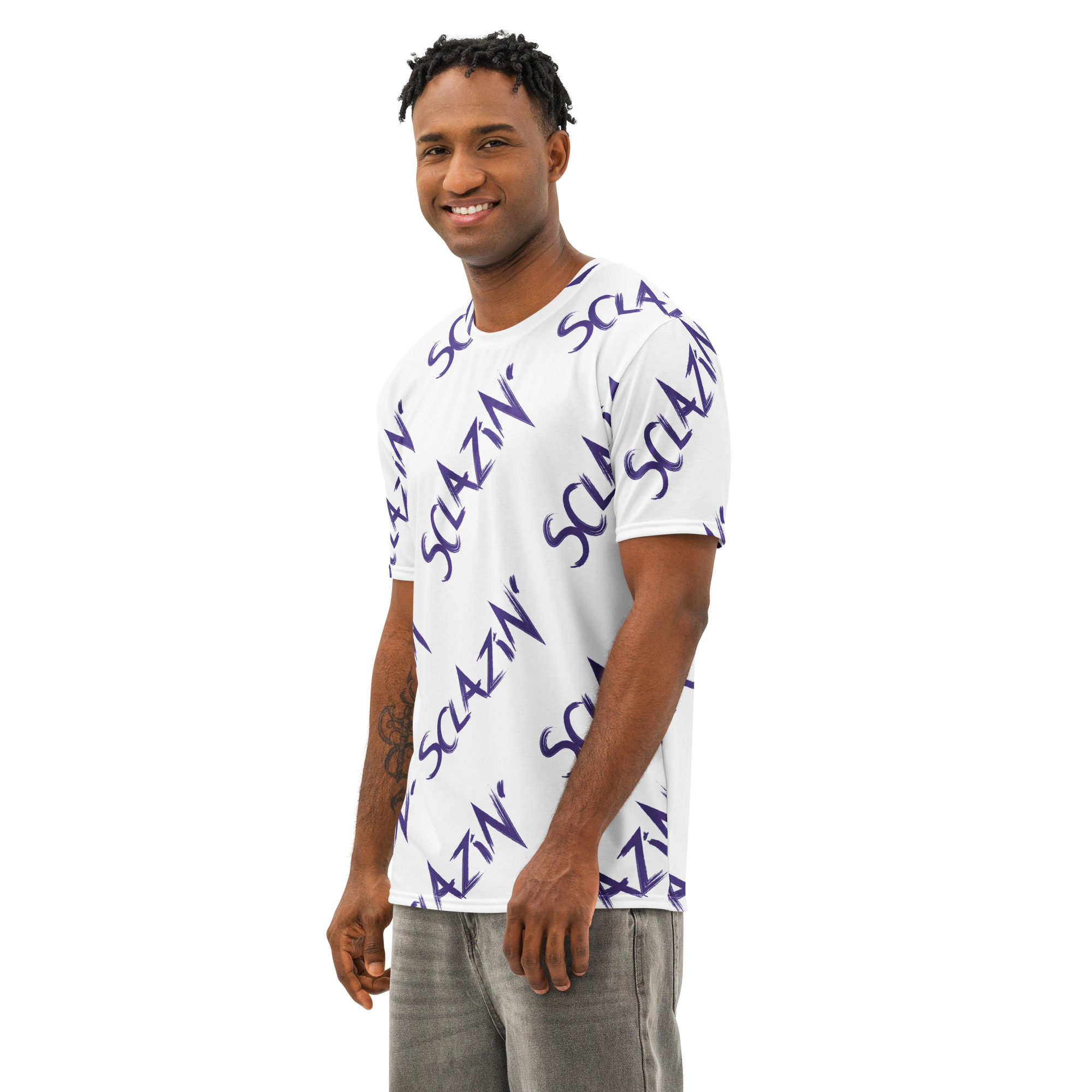 Sclazin' Logo Men’s cotton crew neck t-shirt - Image 4