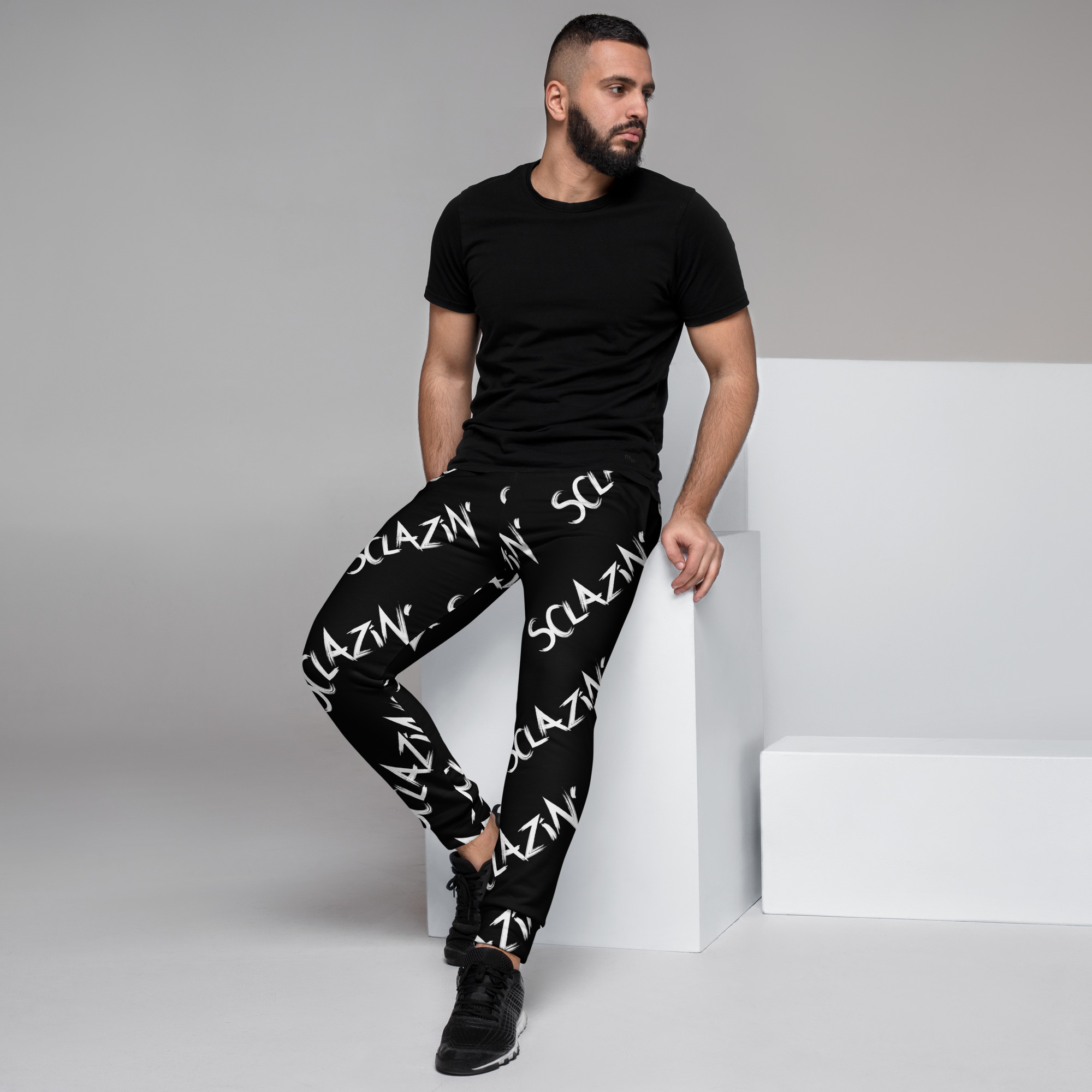 Sclazin' Logo Men's Joggers - Black - Image 3