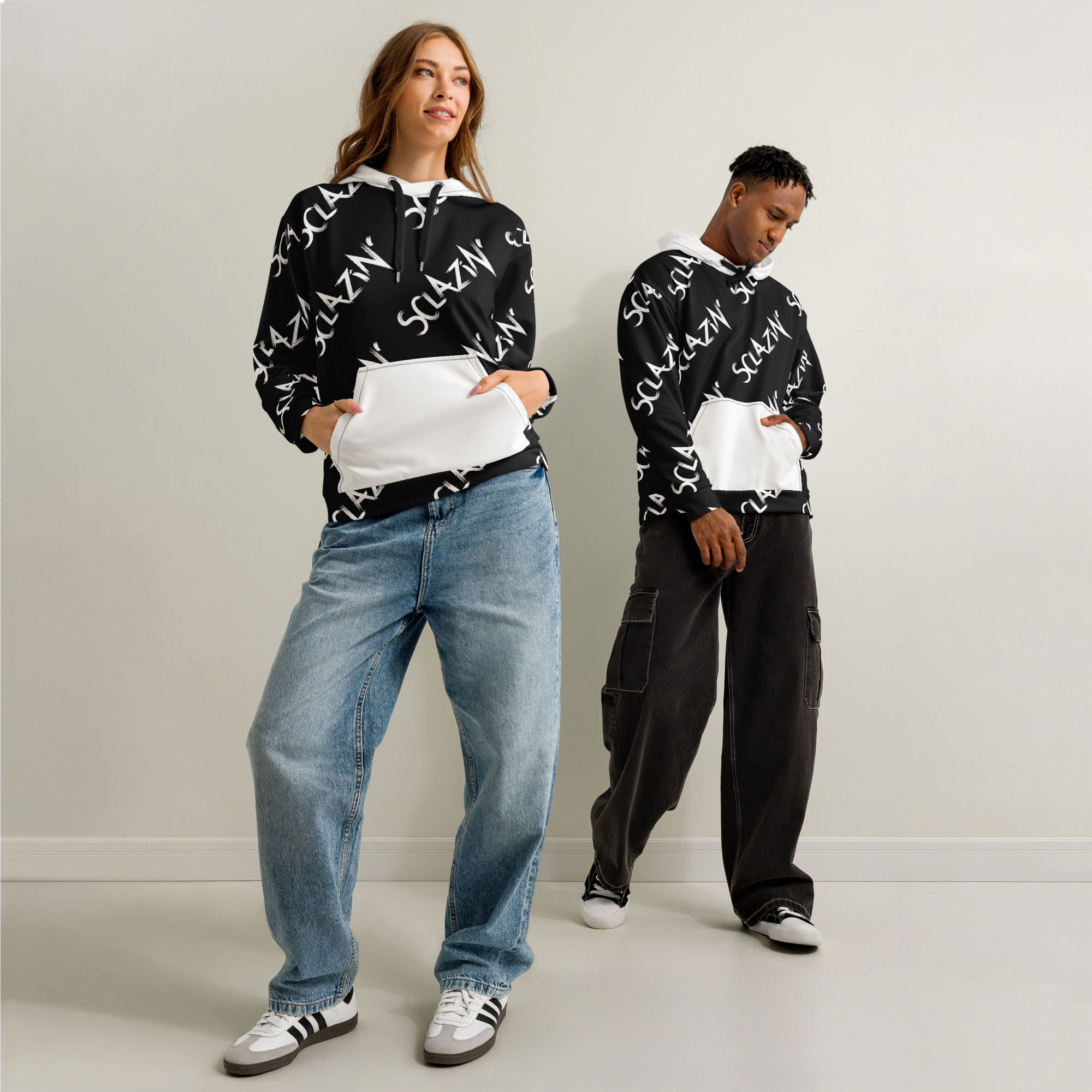 Sclazin' Logo Unisex cotton hoodie - Black - Image 2