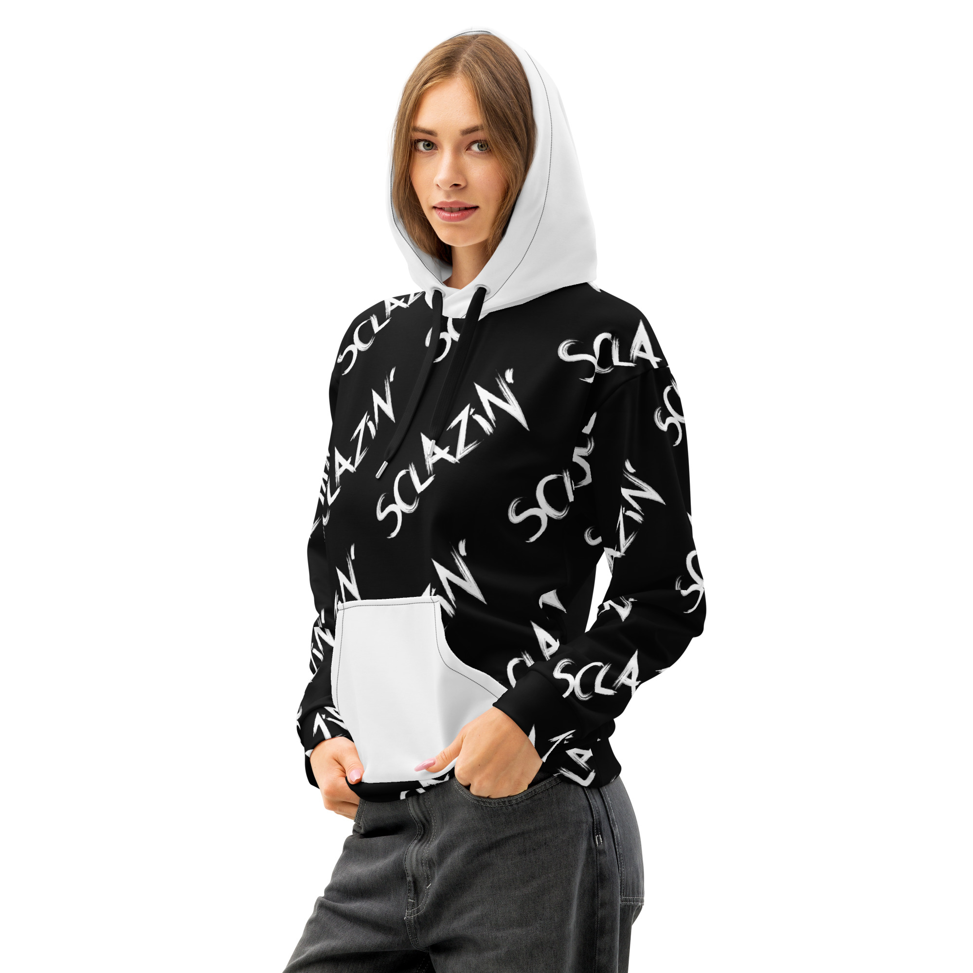 Sclazin' Logo Unisex cotton hoodie - Black - Image 5